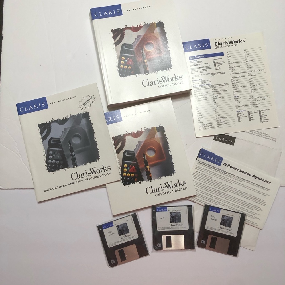 ClarinsWorks Software Package with Floppy Disks - White and Black